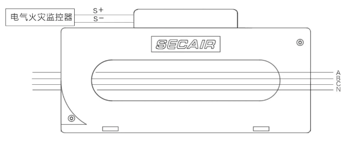 J-SCM41(250)剩余電流式<a href=http://www.szqiyi.com.cn/dianqihuozai/ target=_blank class=infotextkey>電氣火災監控</a>探測器接線圖