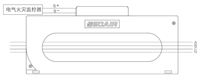 J-SCM41(400)剩余電流式<a href=http://www.szqiyi.com.cn/dianqihuozai/ target=_blank class=infotextkey>電氣火災監控</a>探測器接線圖